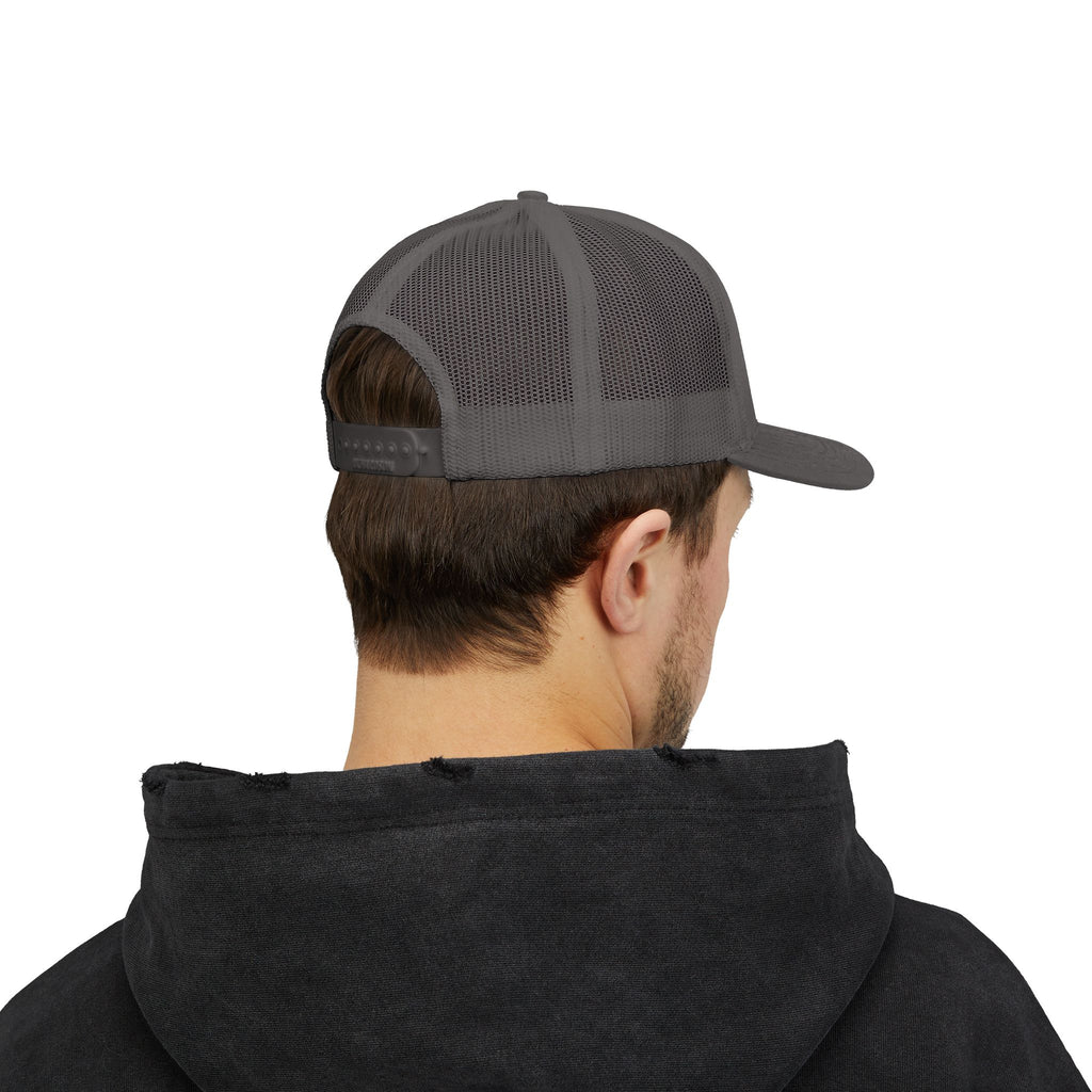 Embroidered Gold Feathered Surfboard Cross Snapback Trucker Cap