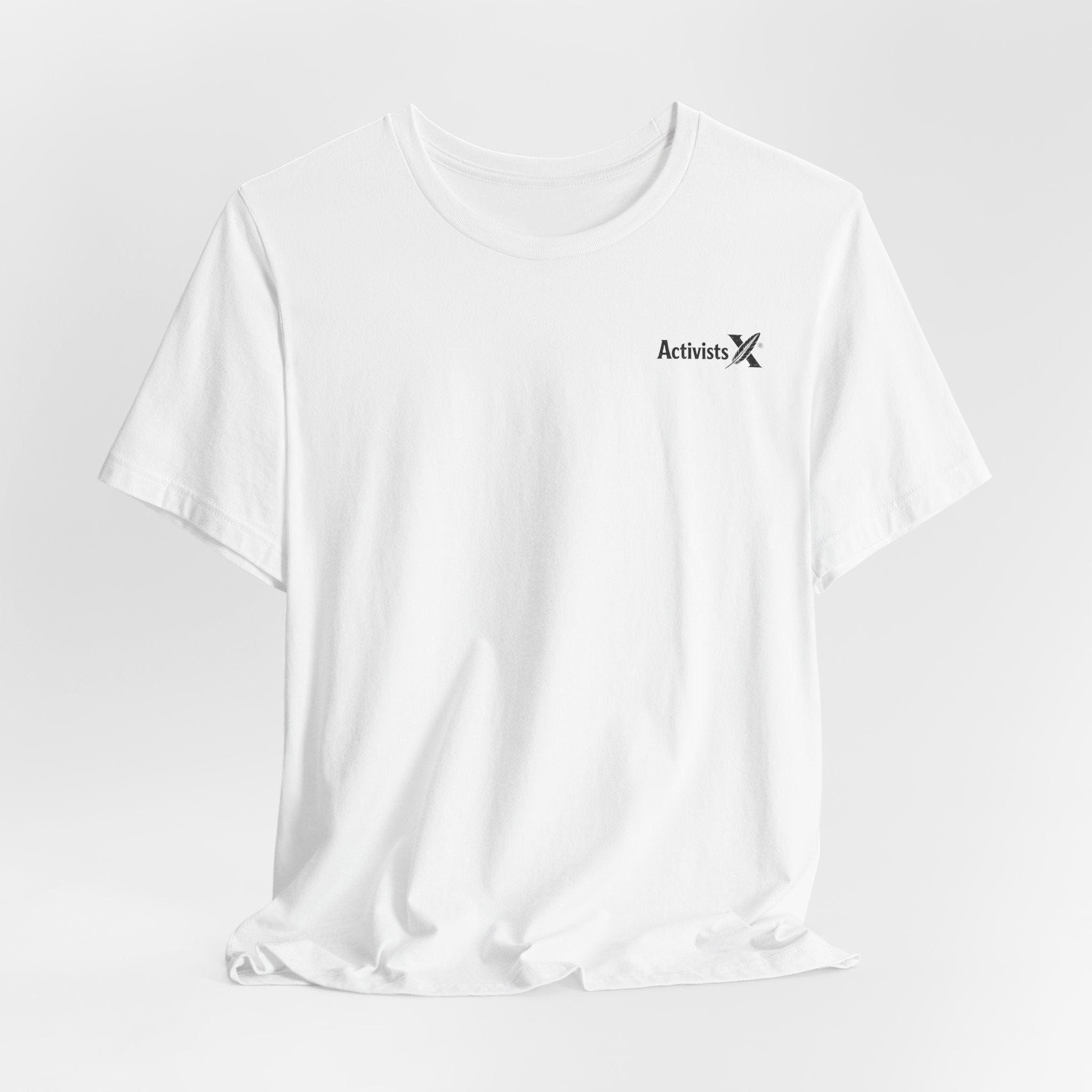 Activist X Minimalist Tee — Small Chest Logo Shirt