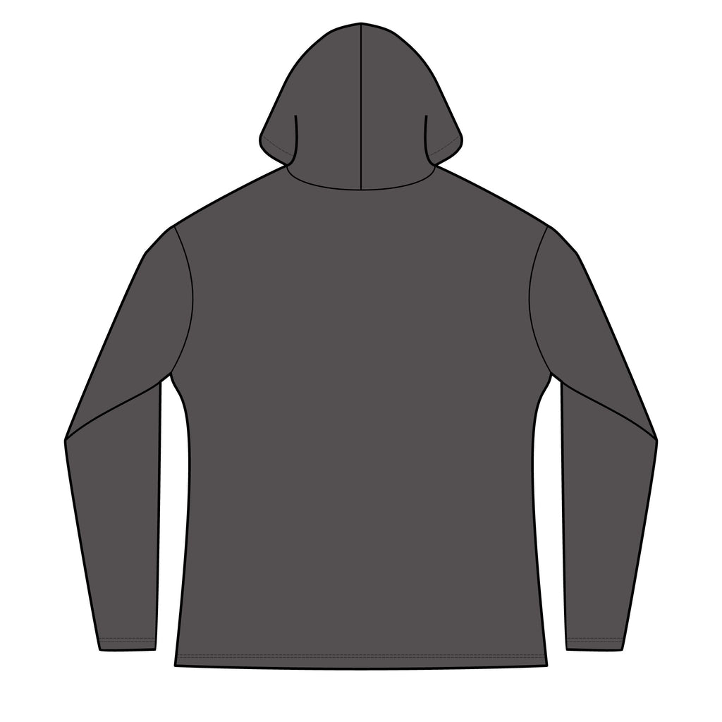 Activists X® Women’s Gray Long Sleeve Hoodie | Small Red feathered X Chest Design