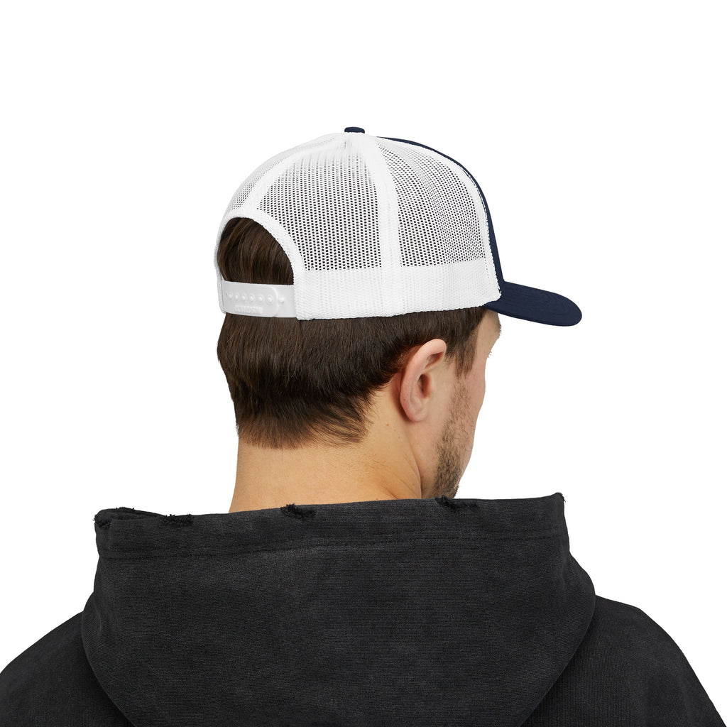 Embroidered Gold Feathered Surfboard Cross Snapback Trucker Cap