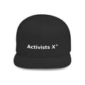 Snapback Hat — "Activists X" Embroidered Flat Bill Cap