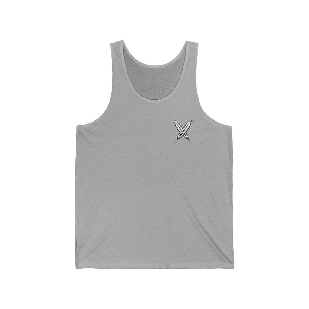 Activists X® Minimal Cross Chest Tank Top | Small Feather X Logo Summer Athletic Tank