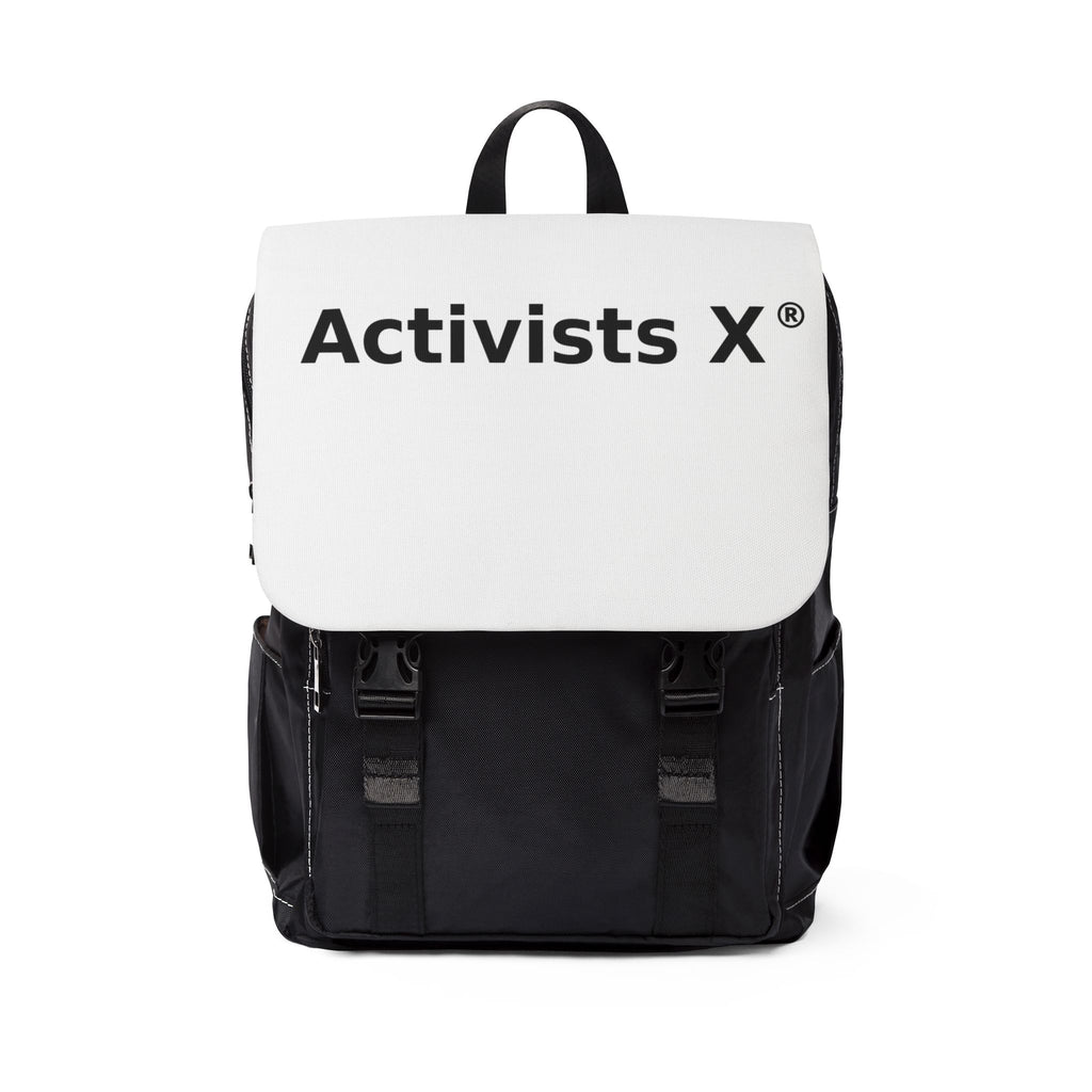 Activists X Shoulder Backpack — Minimalist Protest Logo Daypack