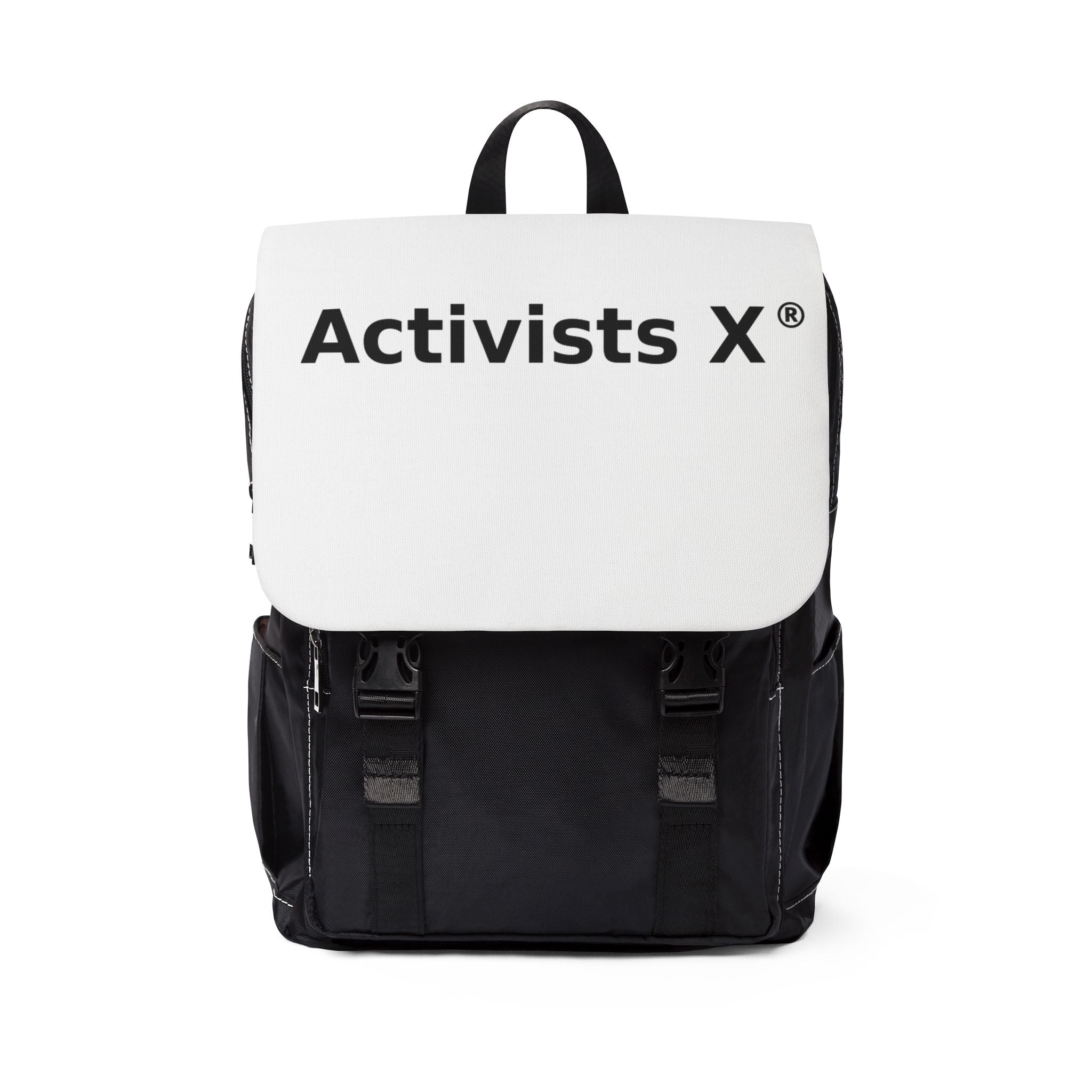 Activists X Shoulder Backpack — Minimalist Protest Logo Daypack
