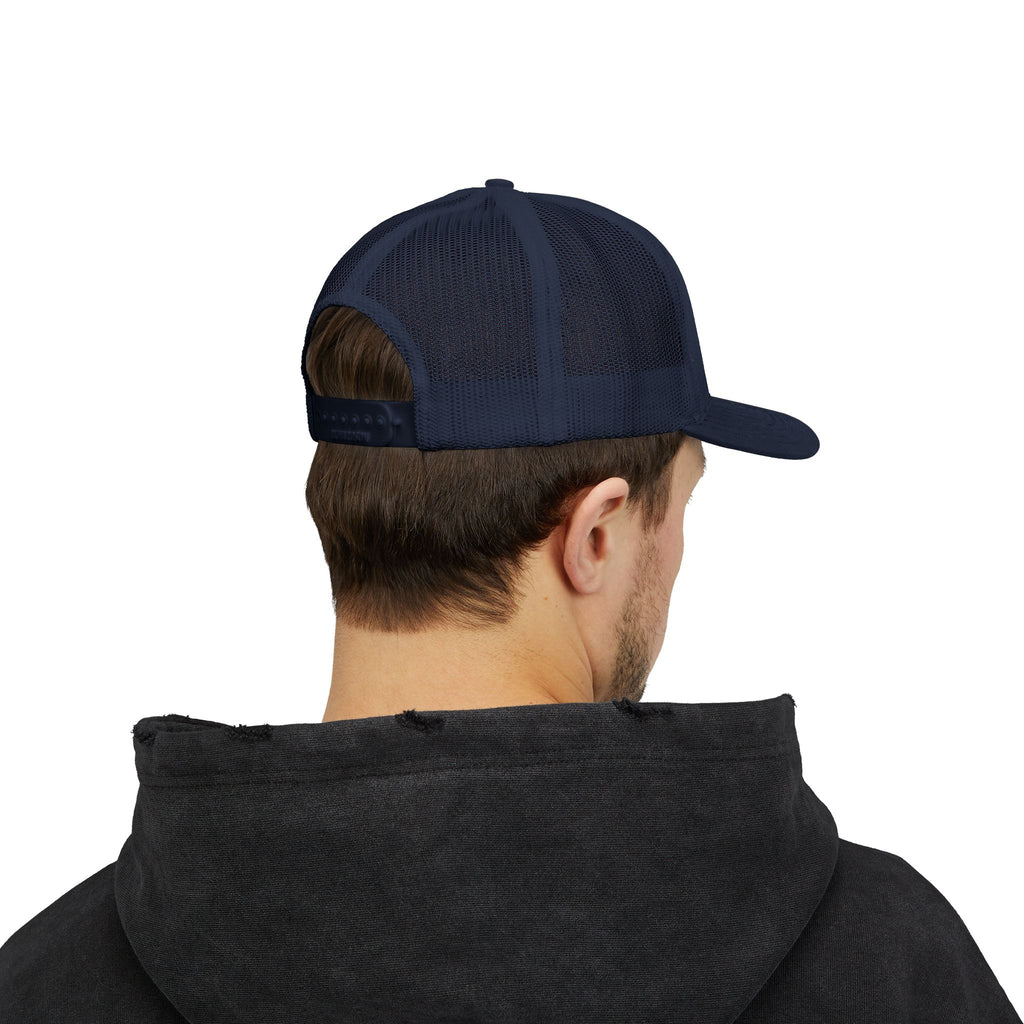 Embroidered Gold Feathered Surfboard Cross Snapback Trucker Cap