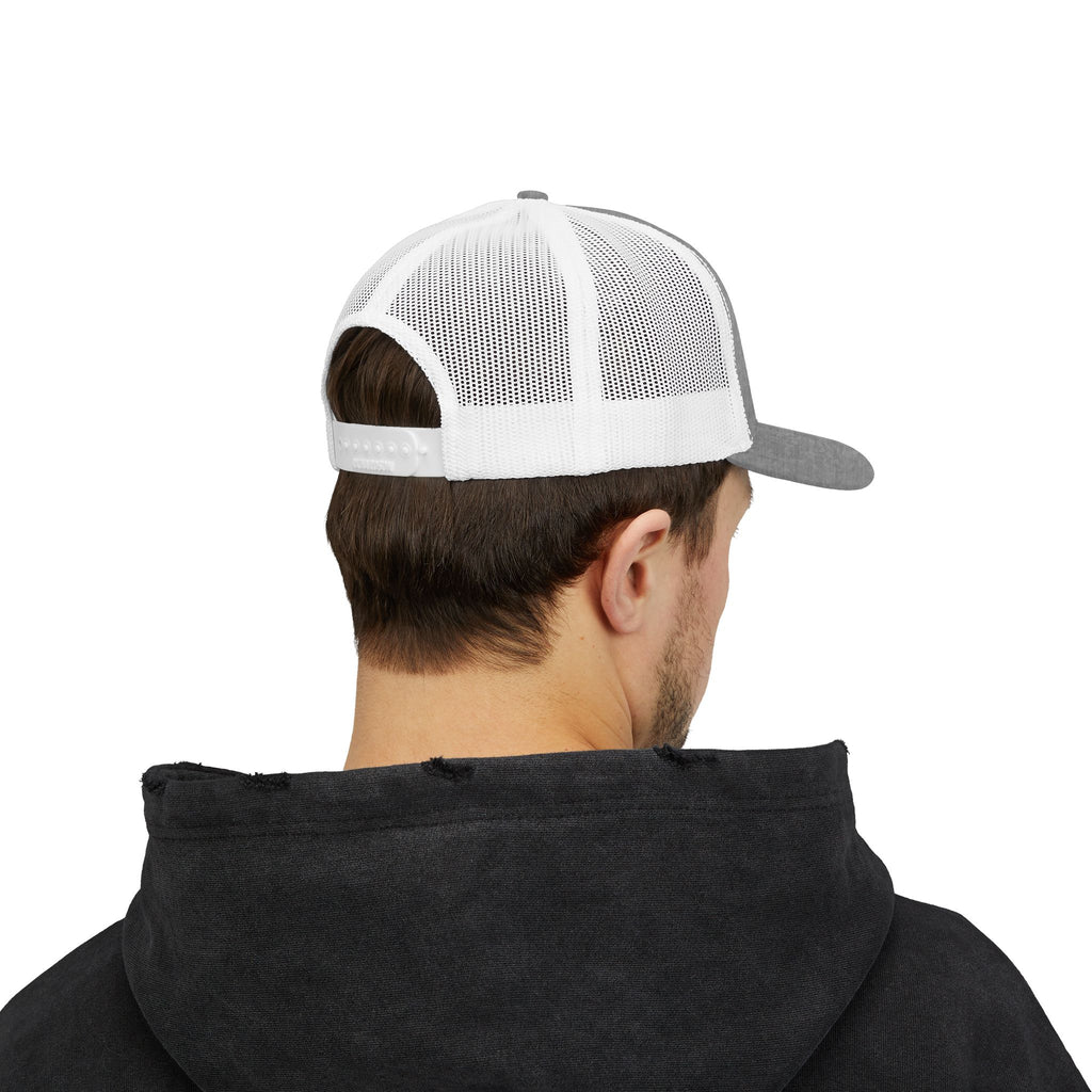 Embroidered Gold Feathered Surfboard Cross Snapback Trucker Cap