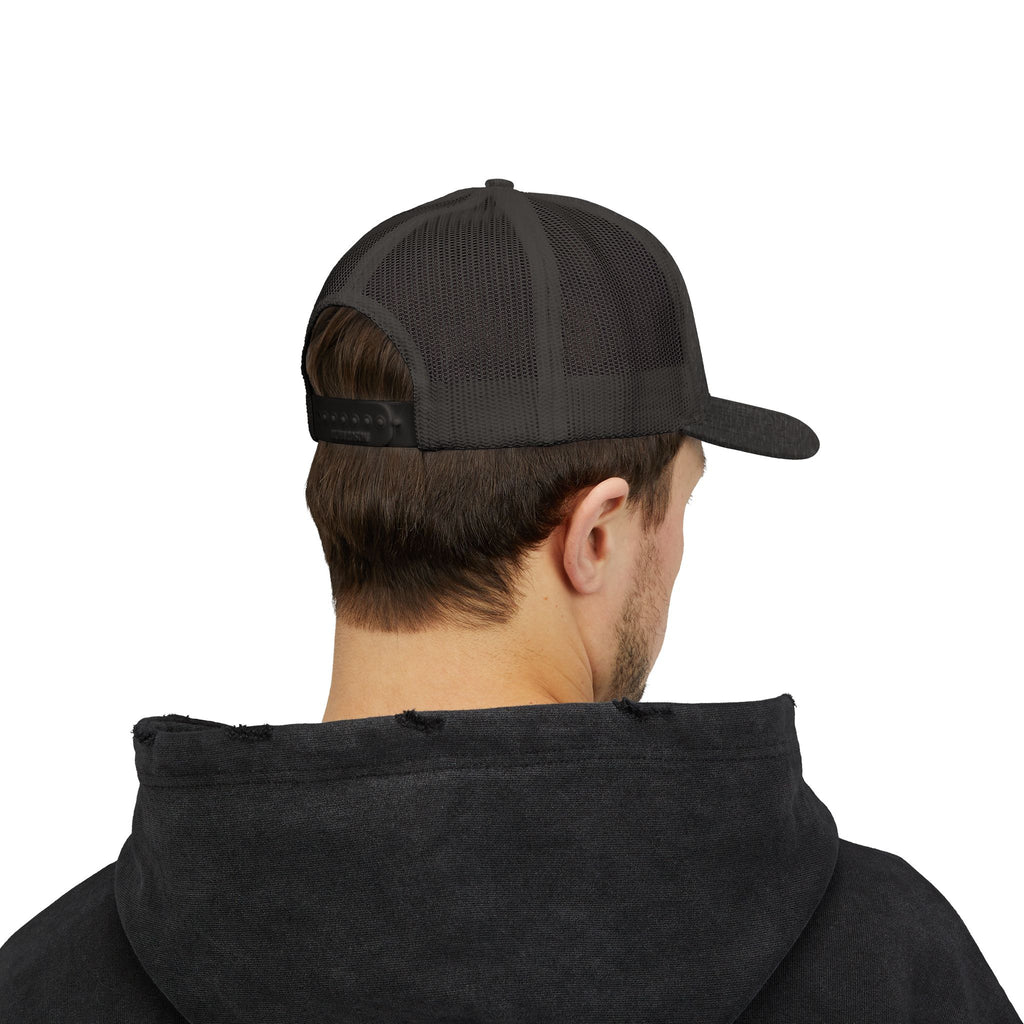 Embroidered Gold Feathered Surfboard Cross Snapback Trucker Cap