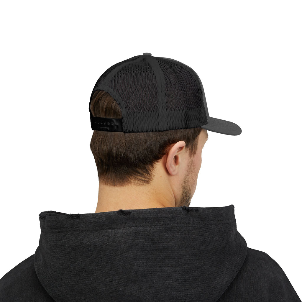 Embroidered Gold Feathered Surfboard Cross Snapback Trucker Cap