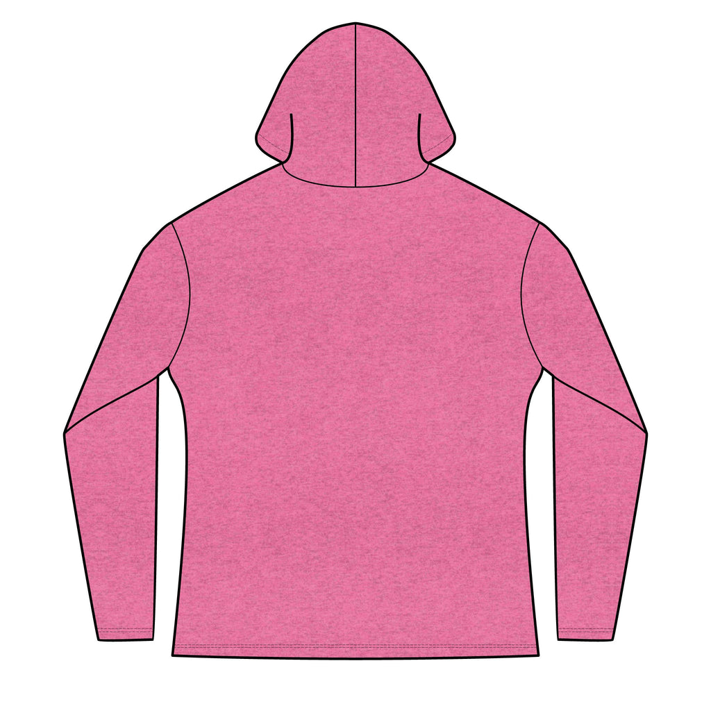 Activists X® Women’s Gray Long Sleeve Hoodie | Small Red feathered X Chest Design