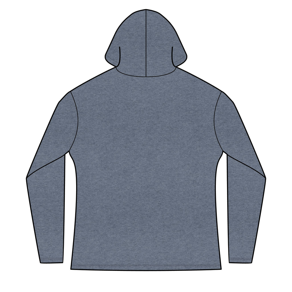 Activists X® Women’s Gray Long Sleeve Hoodie | Small Red feathered X Chest Design